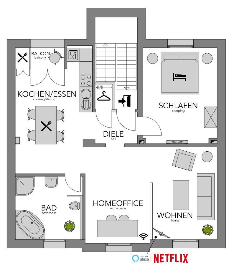 Secret Hideaways Boho Artstudio Mit Smarthome Nahe City L Messe L Hbf Дуйсбург Экстерьер фото